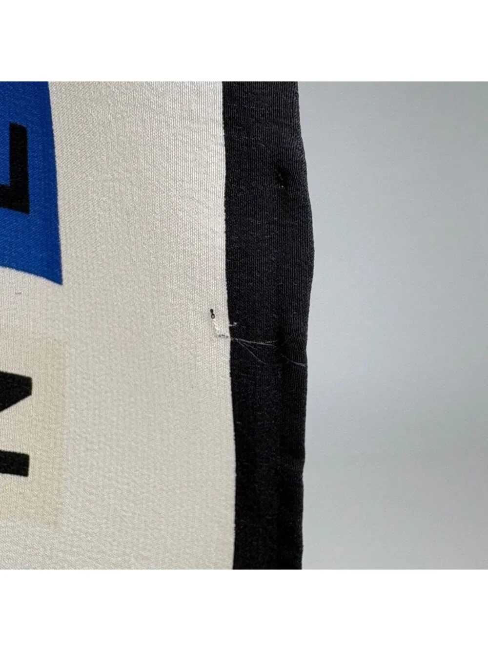 Chanel CC Logo Scarf Silk Blue Black Multicolor